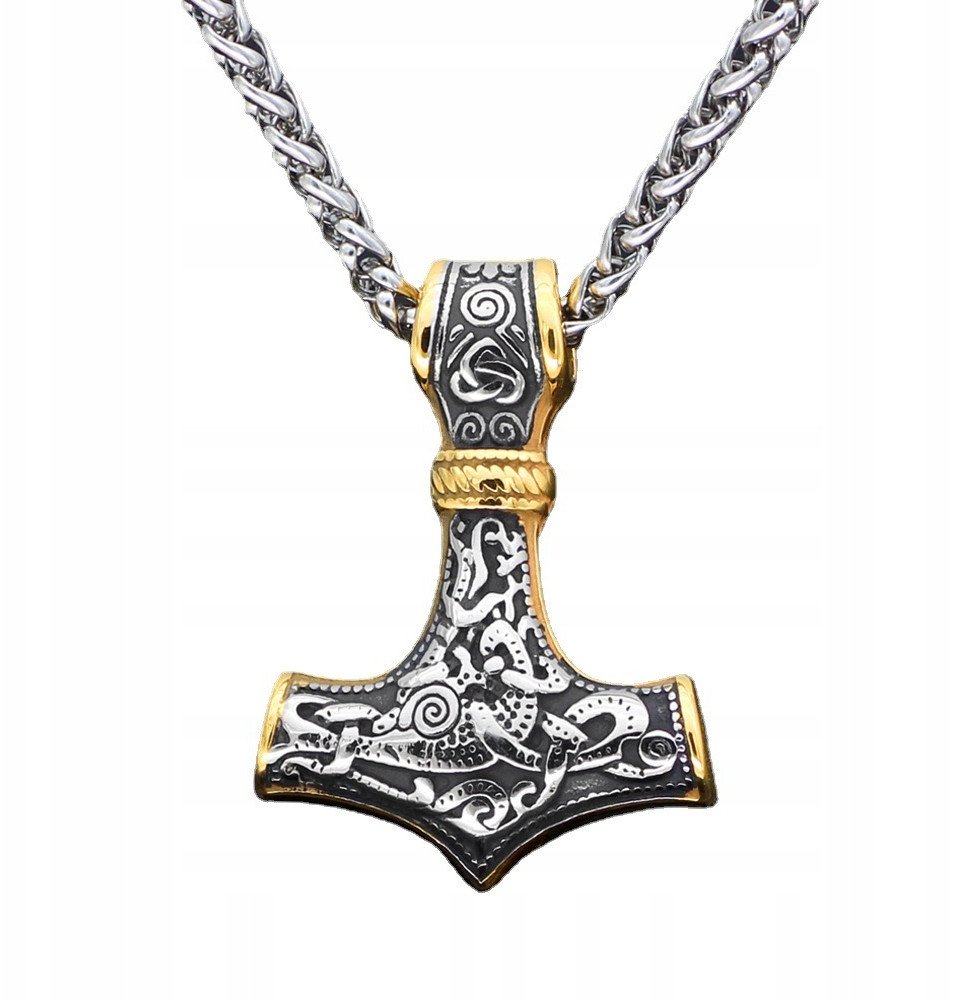 NASZYJNIK MŁOT THORA Valknut NORDIC Wikingów 305