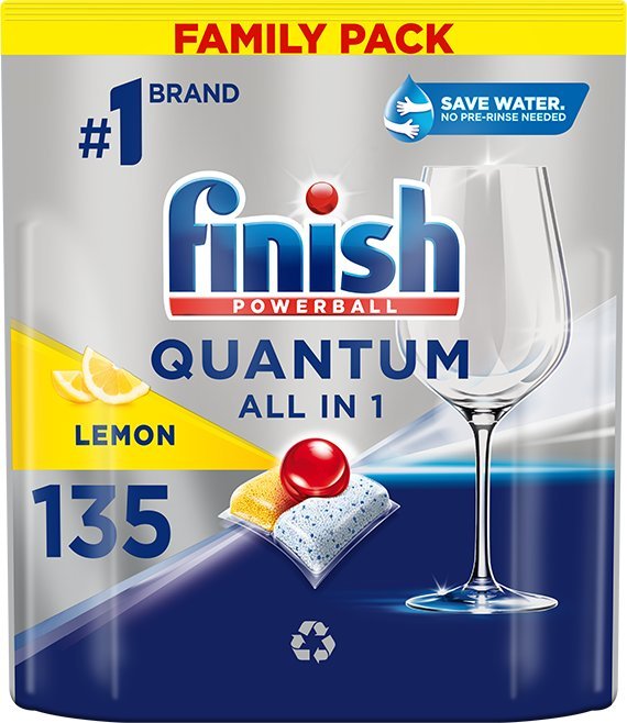 Finish Kapsułki do zmywarki Powerball Quantum All in 1 Lemon 135 szt.