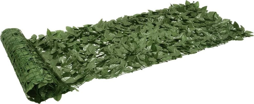 vidaXL Osłona balkonowa, ciemnozielone liście, 200x75 cm