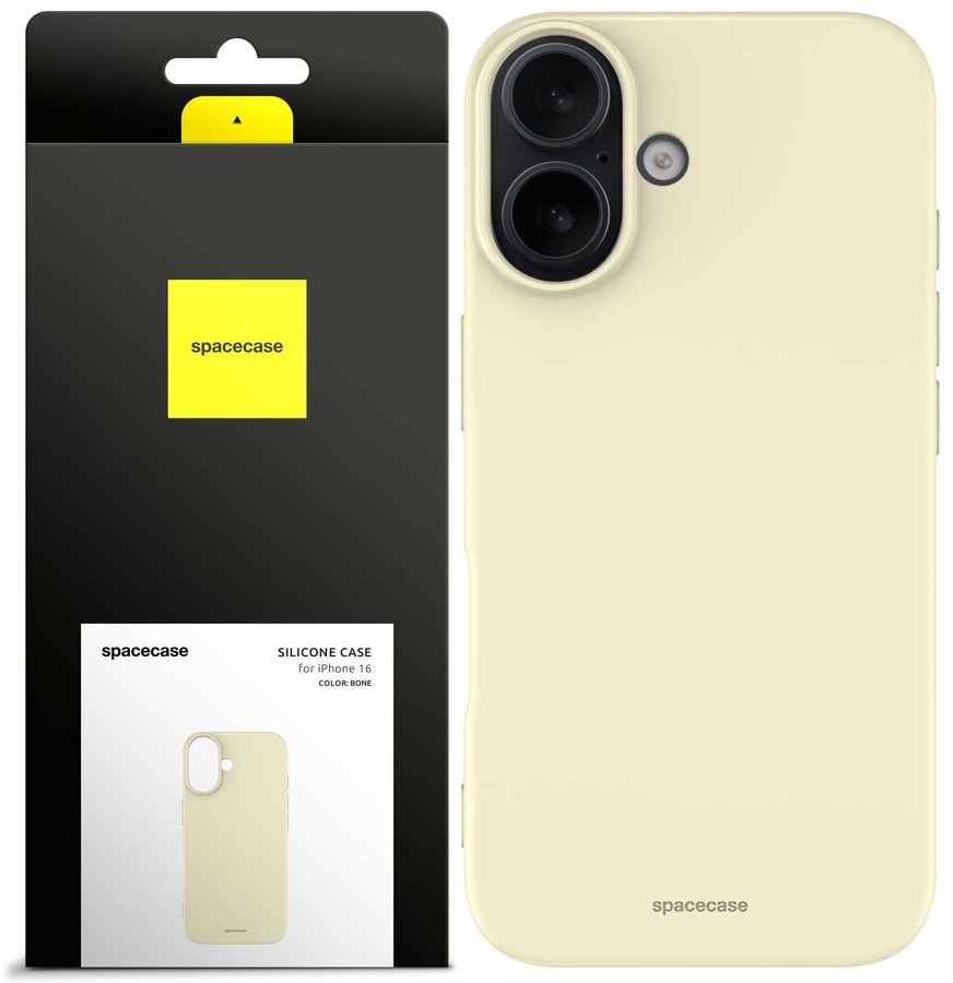 SpaceCase Etui Silicone Case iPhone 16 bone standard