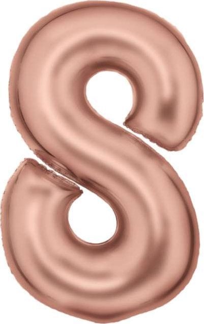 AMSCAN Balon foliowy cyfra 8 satynowy różowe złoto 86cm 9917320