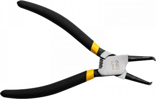 Deli Tools Szczypce Segera wewnętrzne, wygięte 7" żółte