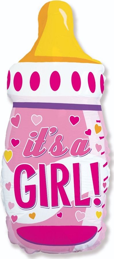 GoDan Balon foliowy 24 cale FX - Butelka (różowa), pakowany