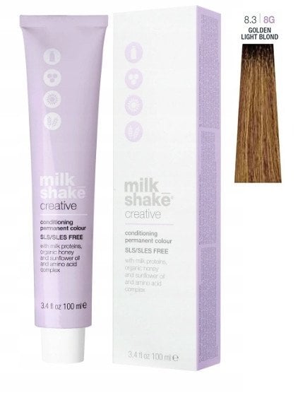 Milk Shake, Creative, SLS/SLES-Free, Permanent Hair Dye, 8.38G Golden Light Blonde, 100 ml For Women
