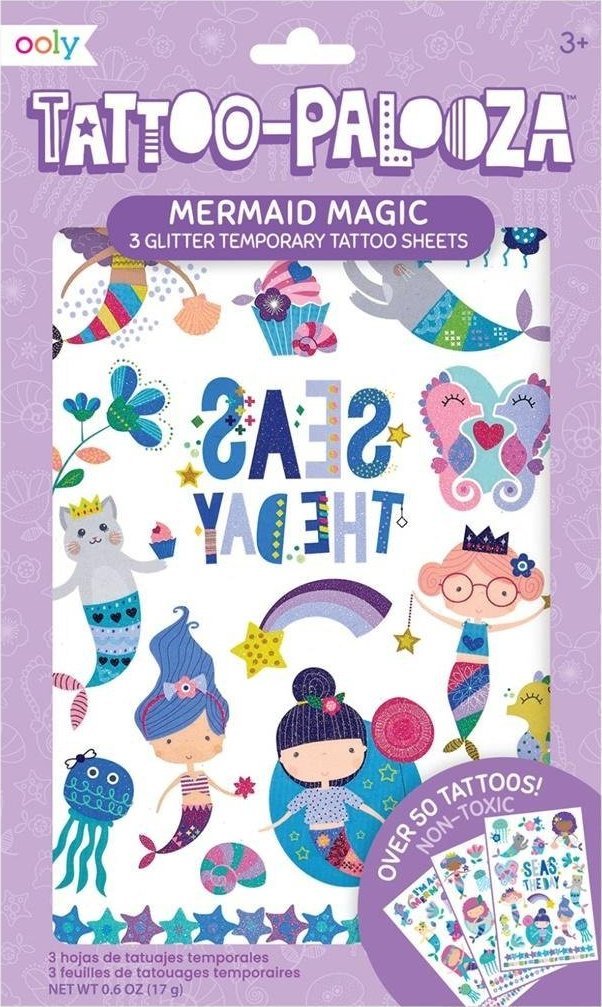 Kolorowe Baloniki Tatuaże zmywalne Tattoo Palooza - Syrenki