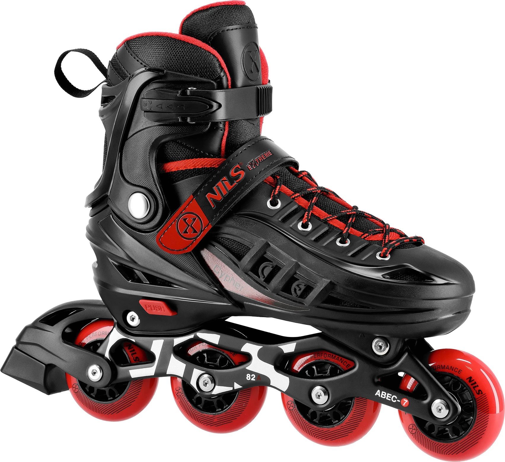 Rolki Nils Extreme NA18811A rekreacyjne regulowane czarne r. 34-38