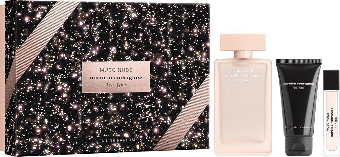 Set Narciso Rodriguez: For Her Musc Nude, Eau De Parfum, For Women, 100 ml + For Her Musc Nude, Hydrating, Body Lotion, 50 ml + For Her Musc Nude, Eau