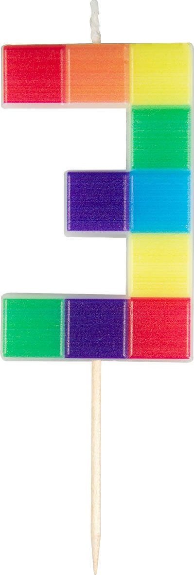 Adikbal Świeczka cyferka klocki nr 3, 7 cm one size