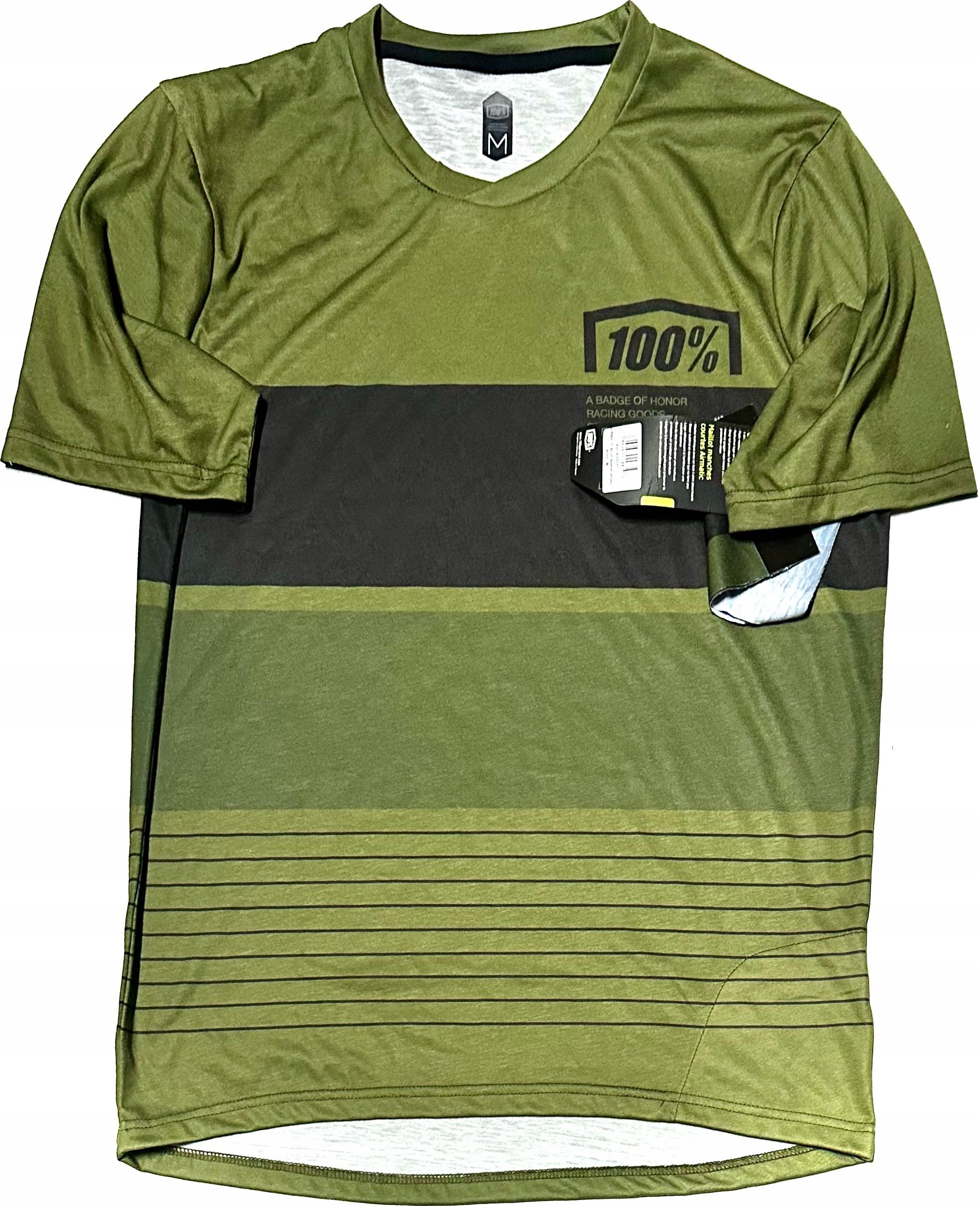 100% Koszulka męska 100% AIRMATIC Jersey krótki rękaw Army roz. M (NEW 2023)