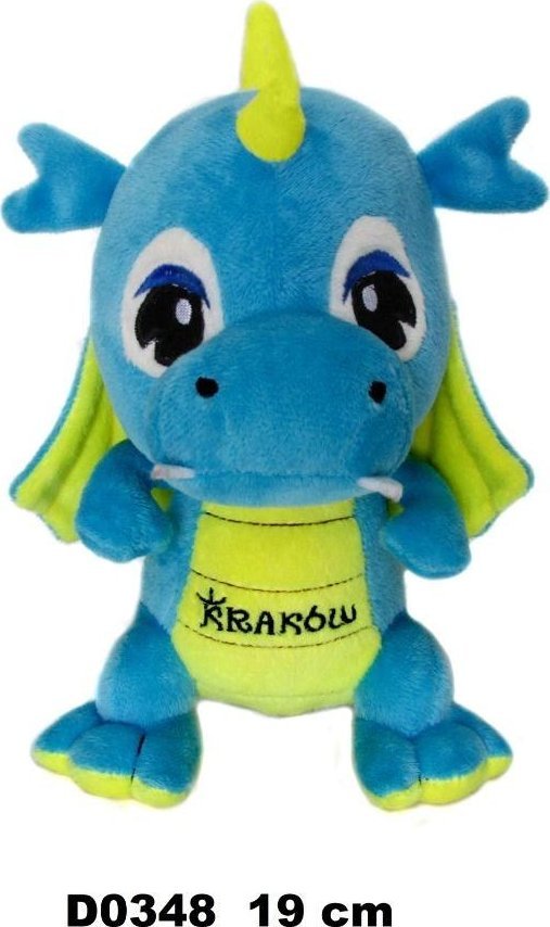 Smok "Kraków" błękitny żółty 19cm