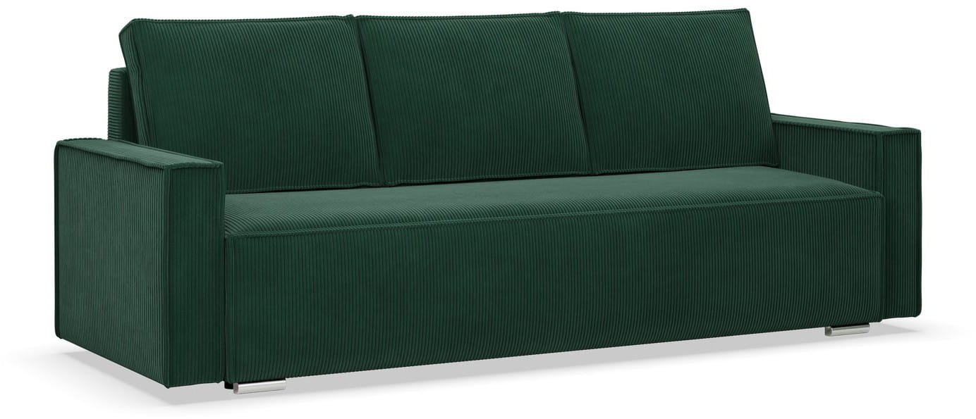 Kanapa rozkładana, sztruks, Union, 220x95x92 cm, butelkowa zieleń | TYLETEGOTU