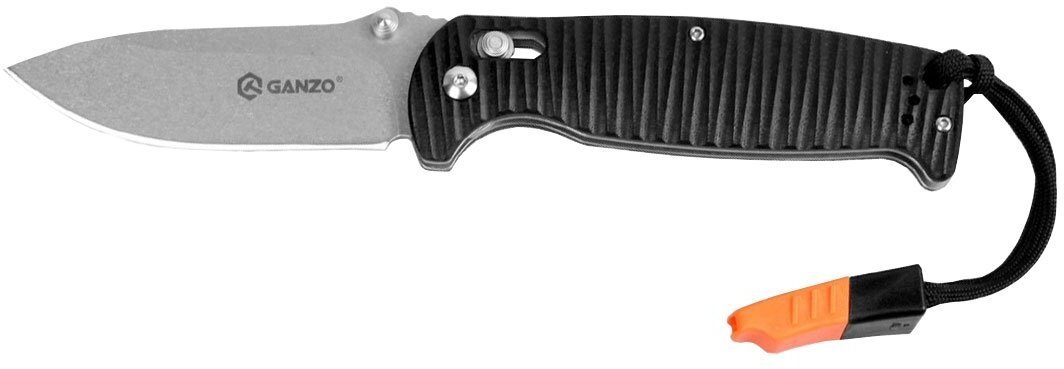 Ganzo Nóż składany G7412P-BK-WS z gwizdkiem