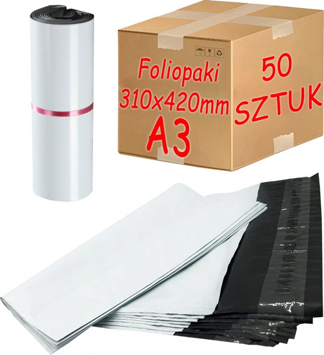 Pako Foliopaki Kurierskie Białe A3 310x420mm - 50 szt.
