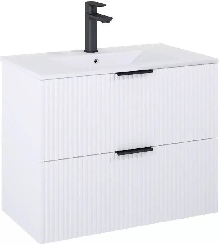 A857955529 / ROCA / REEF / SZAFKA ŁAZIENKOWA 80 CM Z 2 SZUFLADAMI, DO KOMPLETACJI Z UMYWALKĄ HEBE, BIAŁY MAT