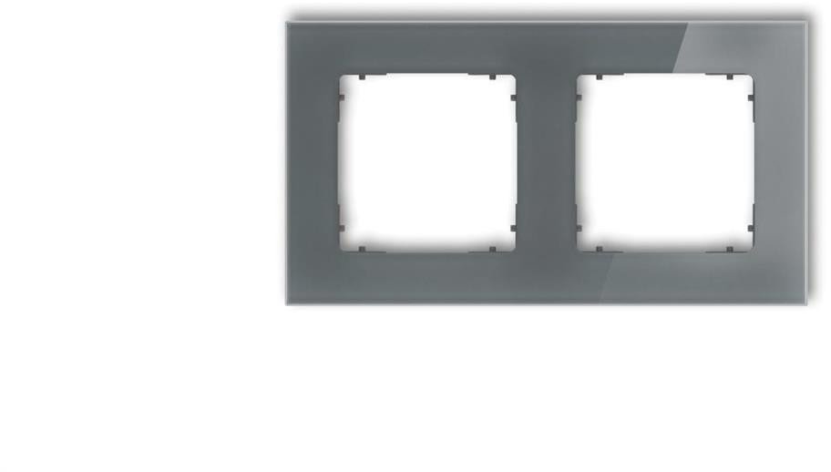 ICON Ramka uniwersalna podwójna kwadratowa - efekt szkła (ramka: grafitowa spód: grafitowy mat) 28-28-IRSK-2