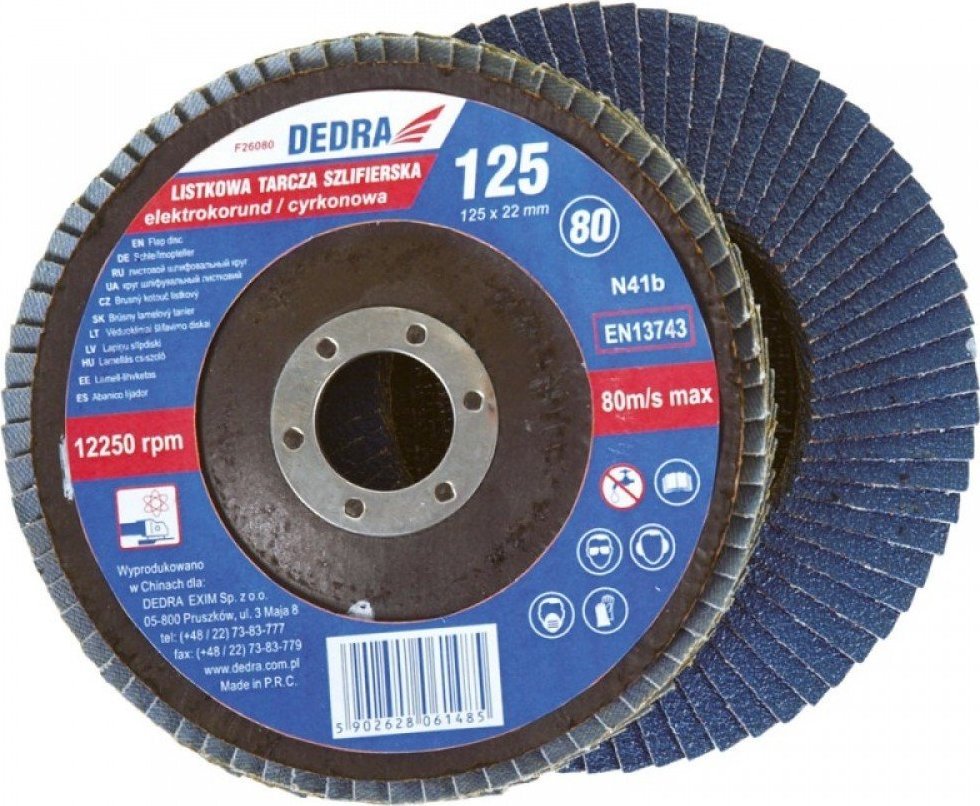 Dedra Listkowa tarcza szlifierska 125x22mm, cyrkon gra 120 - F26120
