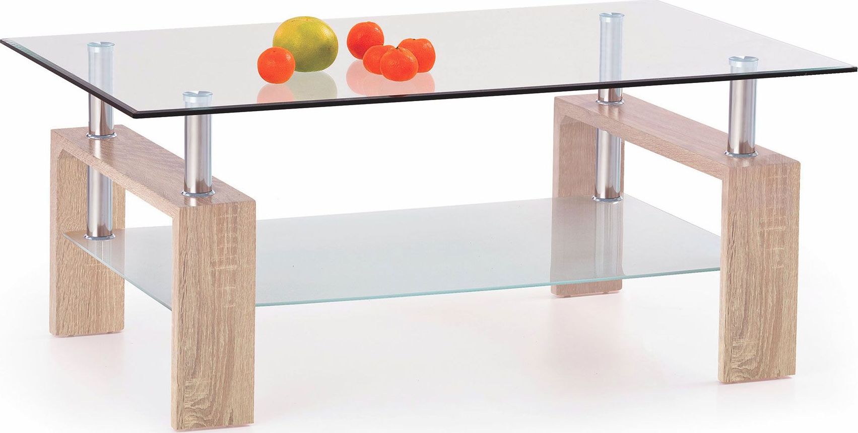 Elior Ława szklana Ambra 2X - dąb sonoma