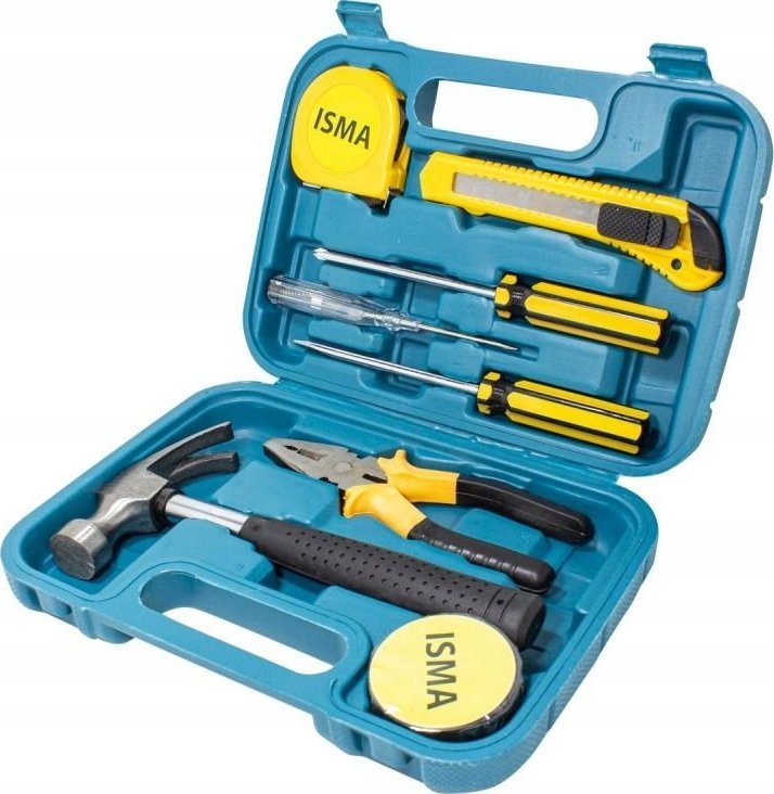 Zestaw narzędzi Isma Zestaw narzędziowy 9 el. Kombinerki wkrętaki młotek