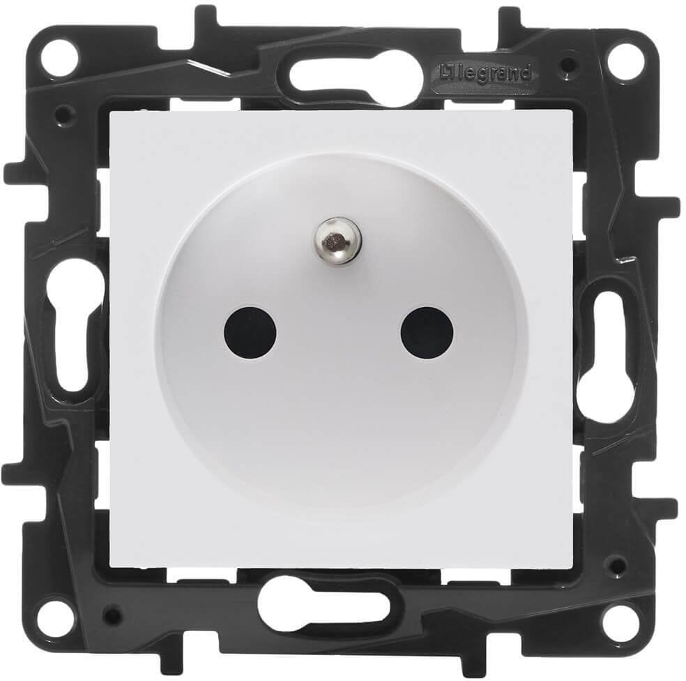 Legrand Niloe Step Gniazdo 2p+z, automatyczne zaciski, bez osłony - kolor biały 863131B