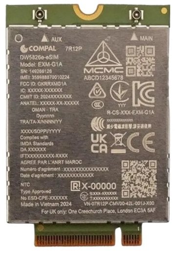 Modem Dell Wireless DW5826E Bezprzewodowy modem mobilny 4G LTE Advanced M.2 Card