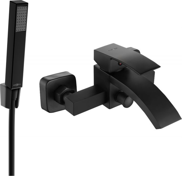 Mexen Mexen Libra R77 bateria wannowa z zestawem prysznicowym, czarna - 74513R77-70