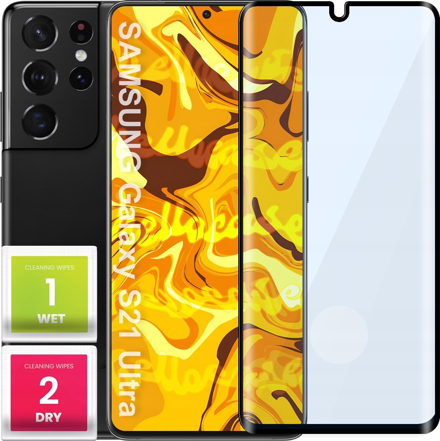 Hello Case SZKŁO HARTOWANE DO SAMSUNG GALAXY S21 ULTRA PEŁNE NA CAŁY EKRAN SZKIEŁKO 5D