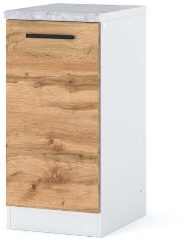 Szafka Kuchenna Stojąca Z Blatem Modułowa Blande 40cm Biała Dąb Wotan