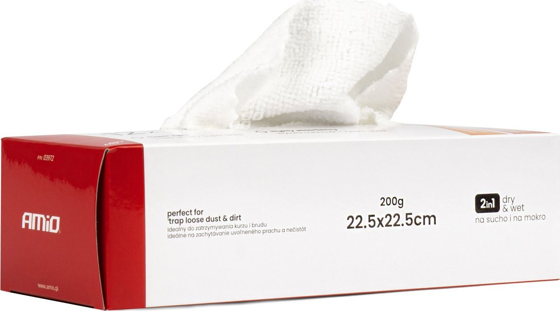 AMiO Chusteczki ściereczki z mikrofibry pudełko zestaw 12 szt. 22,5x22,5 cm 200g amio-03972