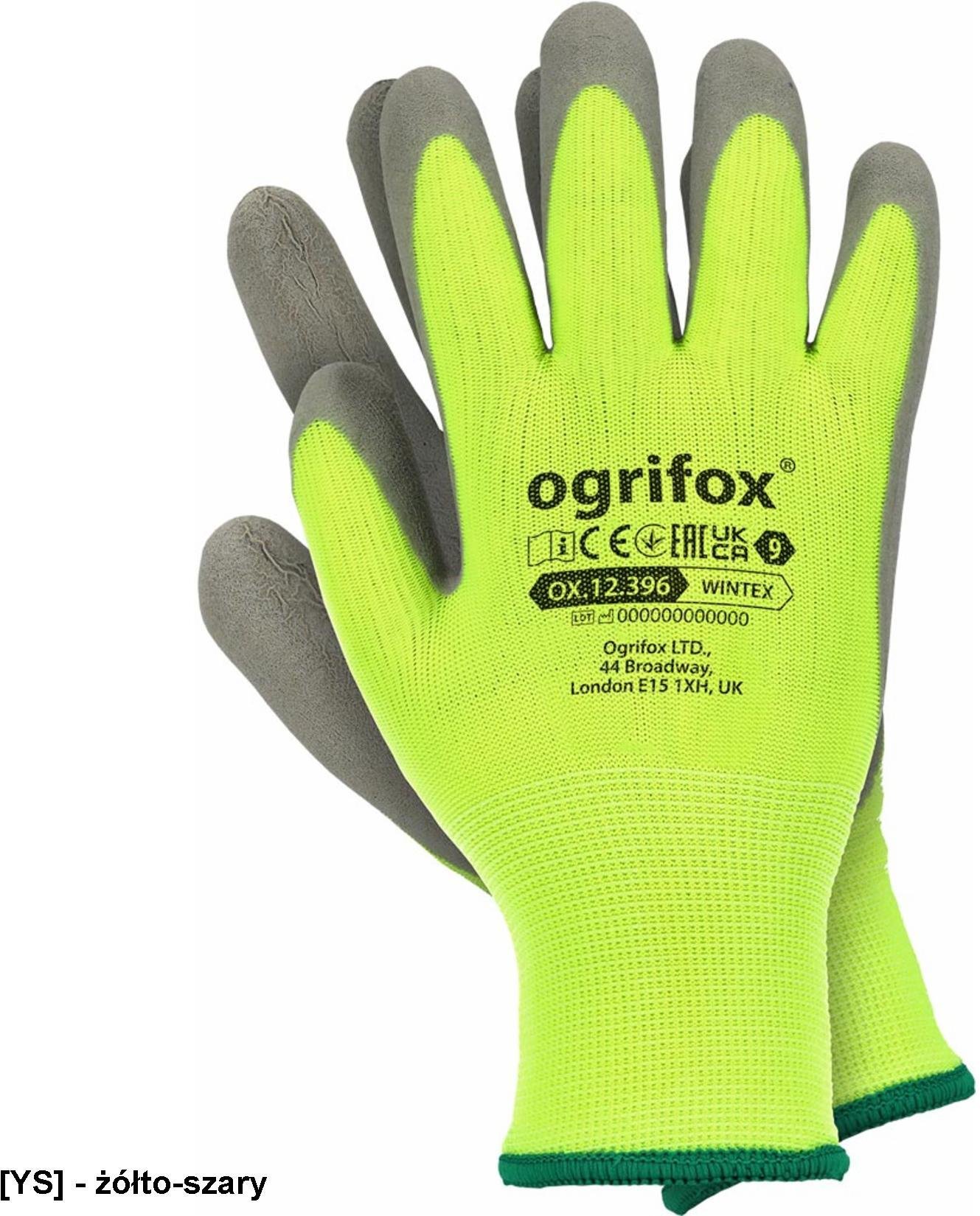 Reis OX-WINTEX - Rękawice ochronne ocieplane dzianinowe zewnętrzne 100% poliester (ścieg 15) od wewnątrz 100% przędza akrylowa (ścieg 7) porowate zewn