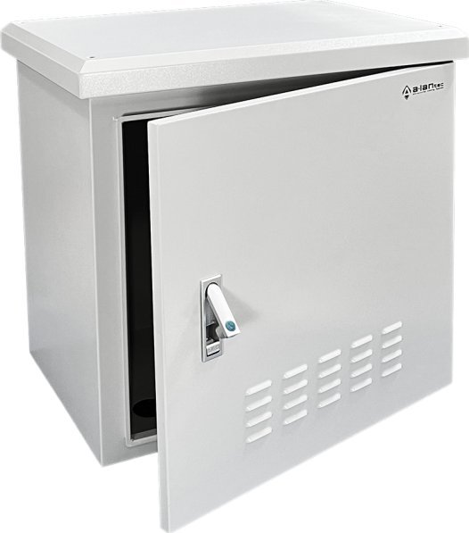 Alantec Zewnętrzna szafka rack wisząca 19" 9U 600x600, 4 belki nośne, 4 przepusty kablowe, kolor szary ALANTEC