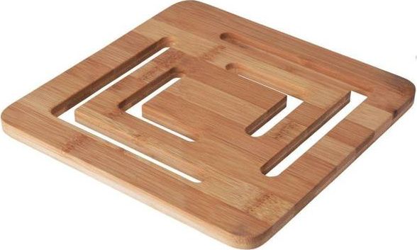 Excellent Houseware Podkładka PODSTAWKA drewniana bambusowa pod gorący garnek naczynia 20x20 cm