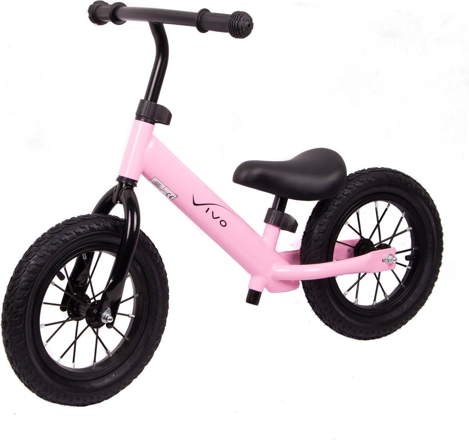 Rowerek biegowy Vivo V5027 12" pompowane koła pink-black