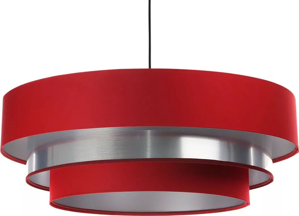 Lampa wisząca Lumes Czerwono-srebrna elegancka lampa wisząca nad stół - S458-Fina