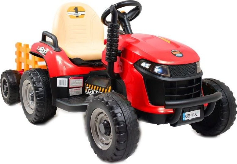 Import SUPER-TOYS SUPER TRAKTOR LABOR- NA AKUMULATOR Z PRZYCZEPĄ I KIPREM/BBH030