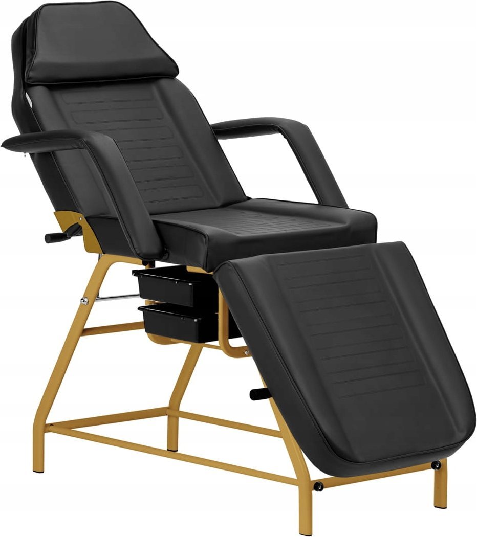 Activeshop Fotel kosmetyczny 557G z kuwetami złoto czarny