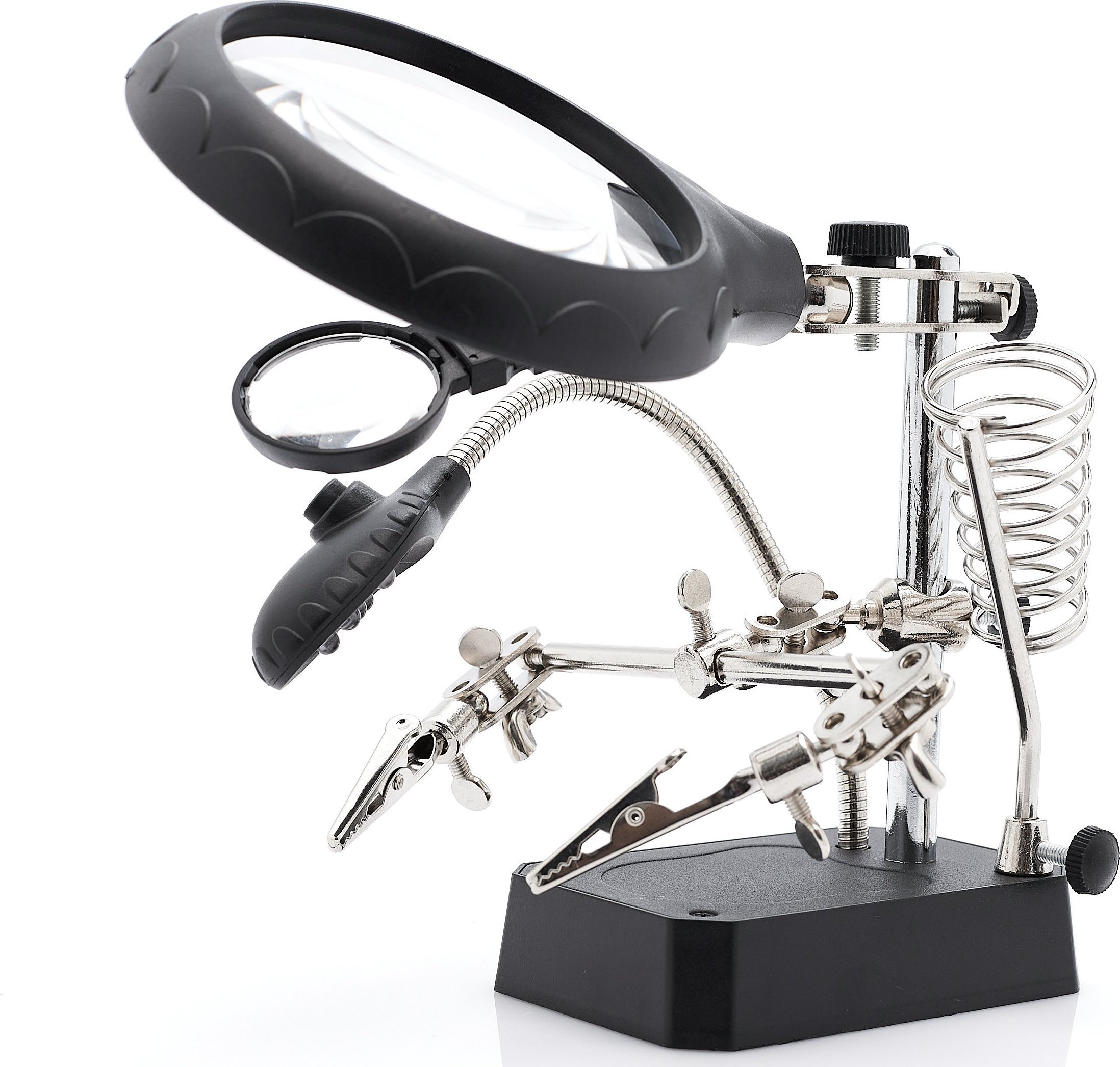 Techrebal UCHWYT MONTAŻOWY TRZECIA RĘKA 3 LUPY PODŚWIETLENIE