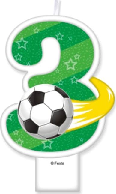 MK Świeczka cyferka Piłka Nożna - 3 - trzy uniwersalny