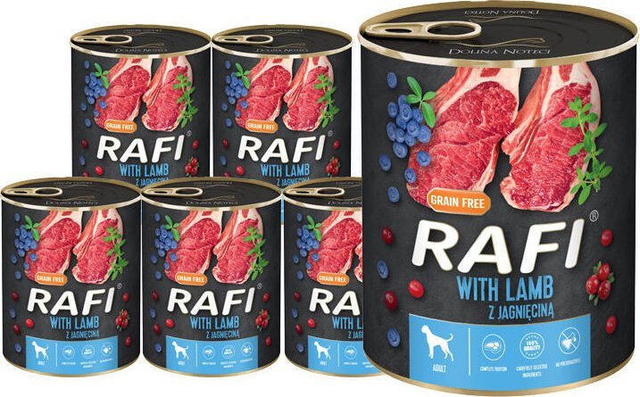 Mokra karma dla psa Rafi z jagnięciną zestaw 12 x 800 g