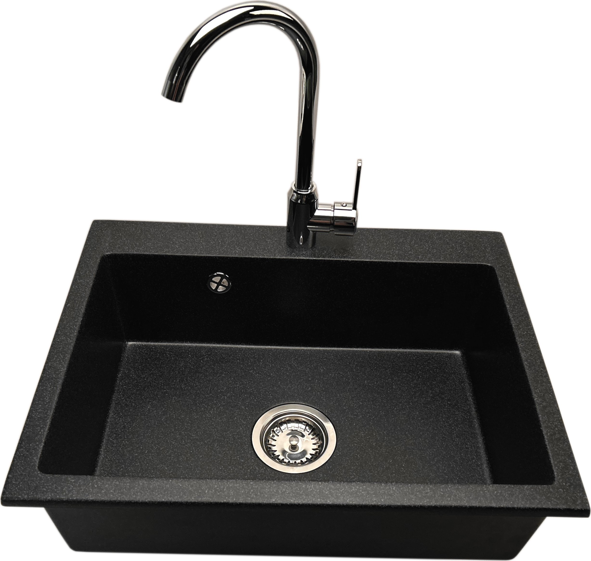 Zlewozmywak PREHNIT Zlewozmywak jednokomorowy ELAN grafit + bateria PIRI