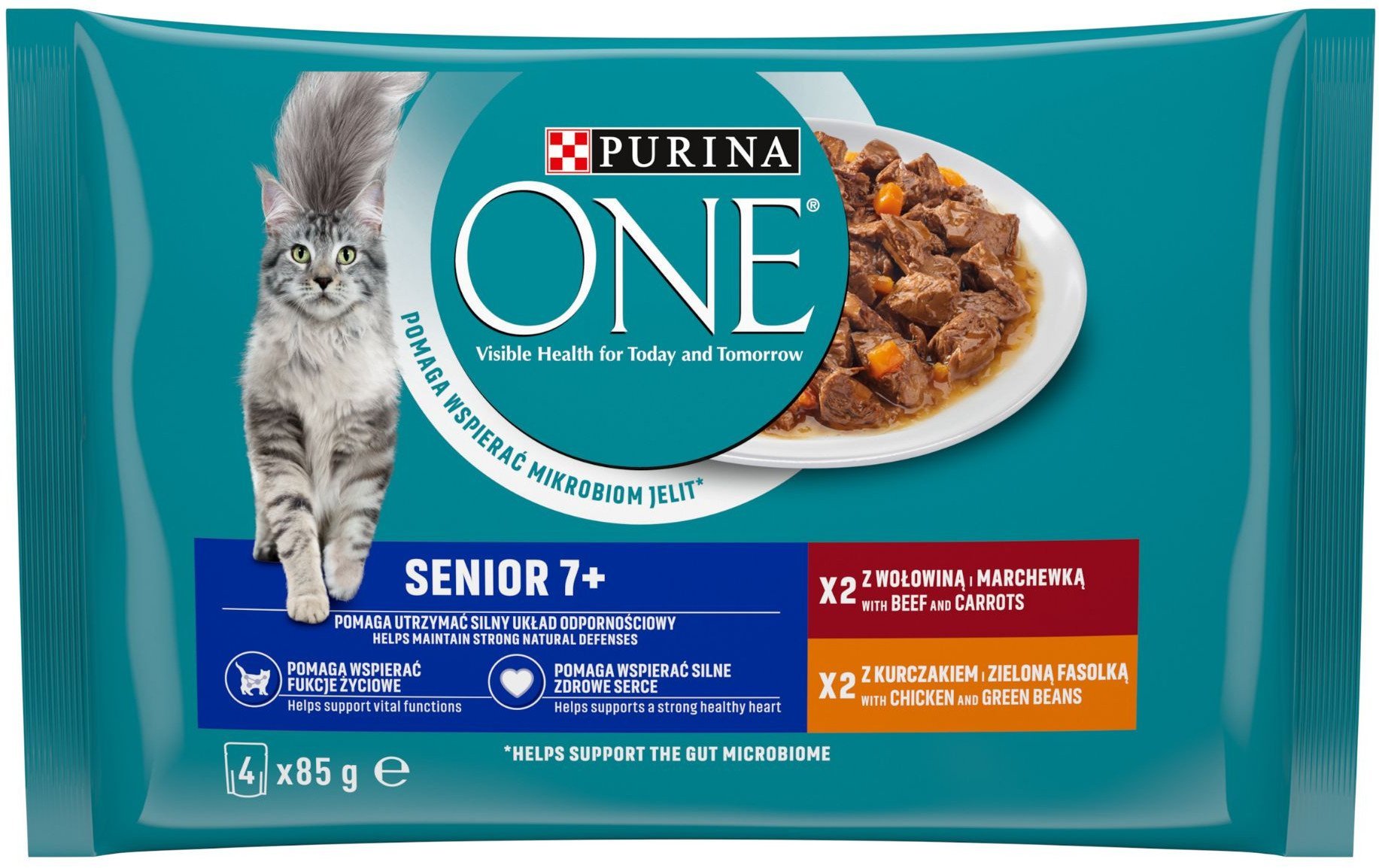 ONE SENIOR CAT WITH BEEF 4X85G