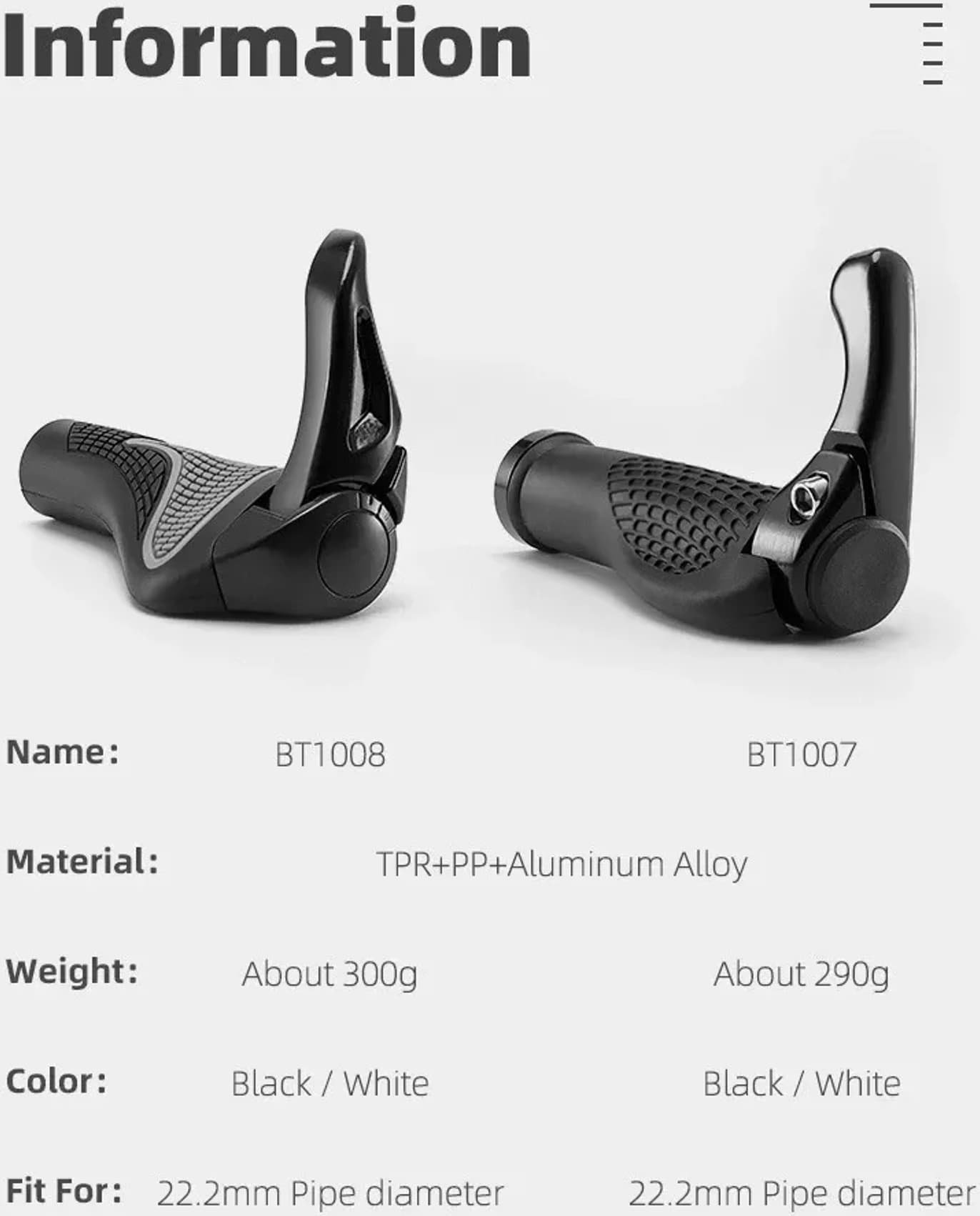 RockBros Zestaw uchwytów rowerowych Rockbros BT1007B z rogami - czarny