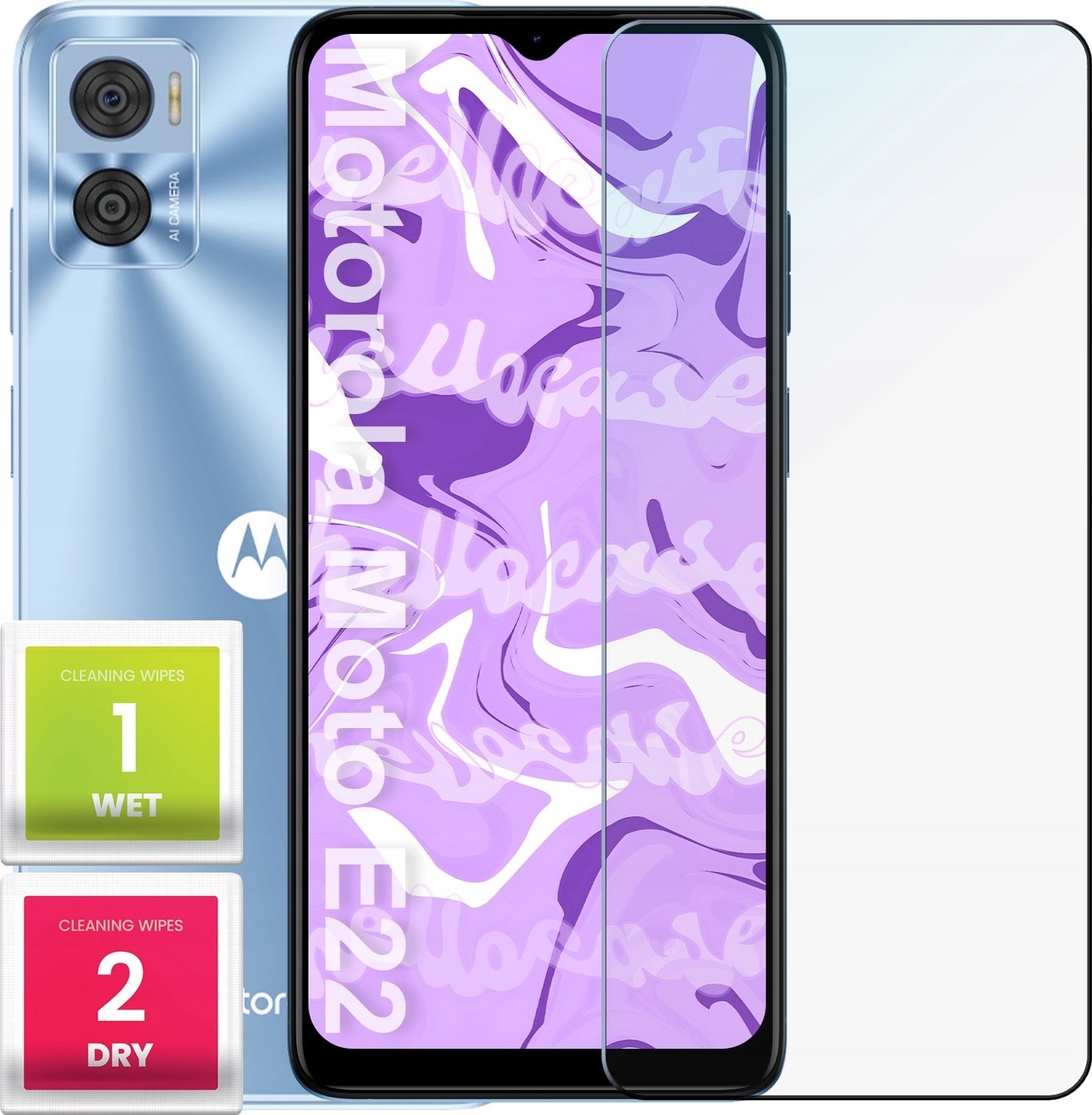 Hello Case Szkło Hartowane do Motorola Moto E22 / E22i (szybka 9H, płaskie 2.5D)