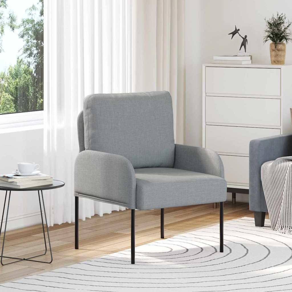 vidaXL Kanapy z poduszką 55cm Jasnoszary sklejka