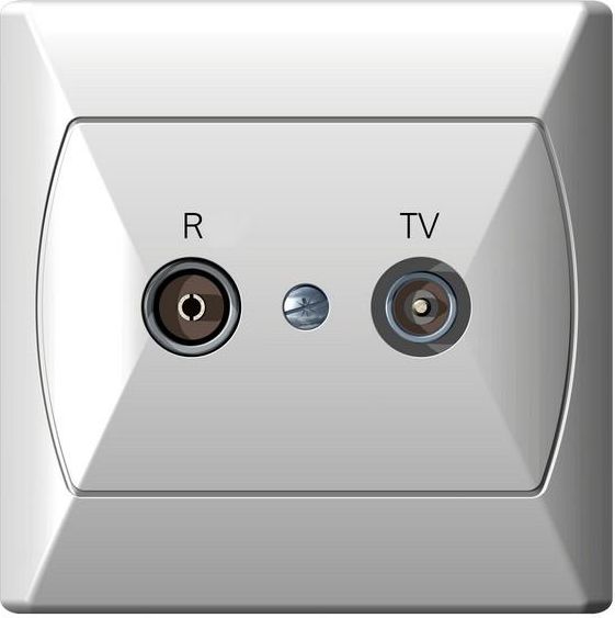 Ospel Gniazdo antenowe Akcent RTV przelotowe 14dB białe (GPA-14AP/00)