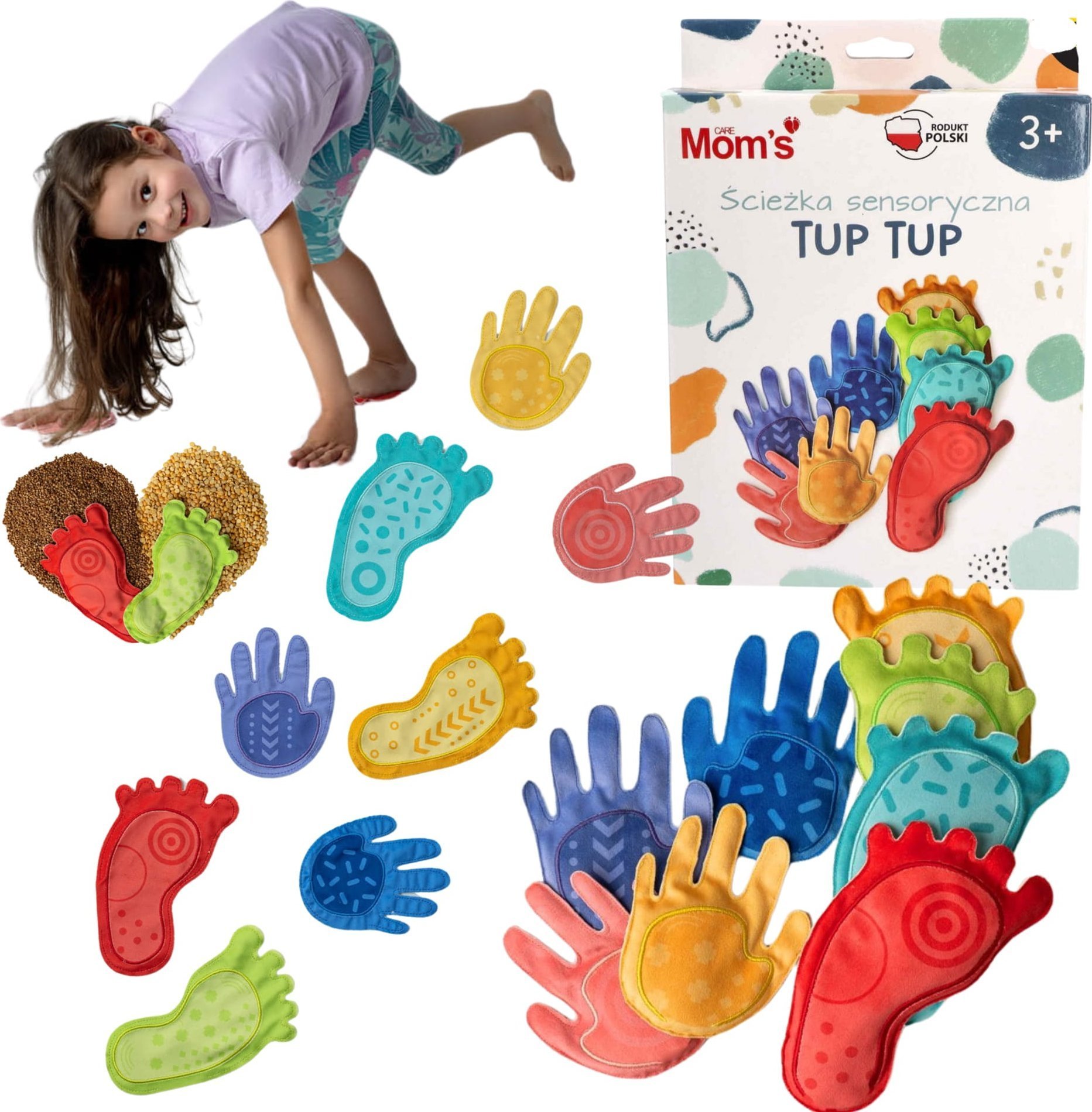 Hencz Ścieżka Sensoryczna Tup Tup 8 Woreczków W Kształcie Stóp I Dłoni Welurowe