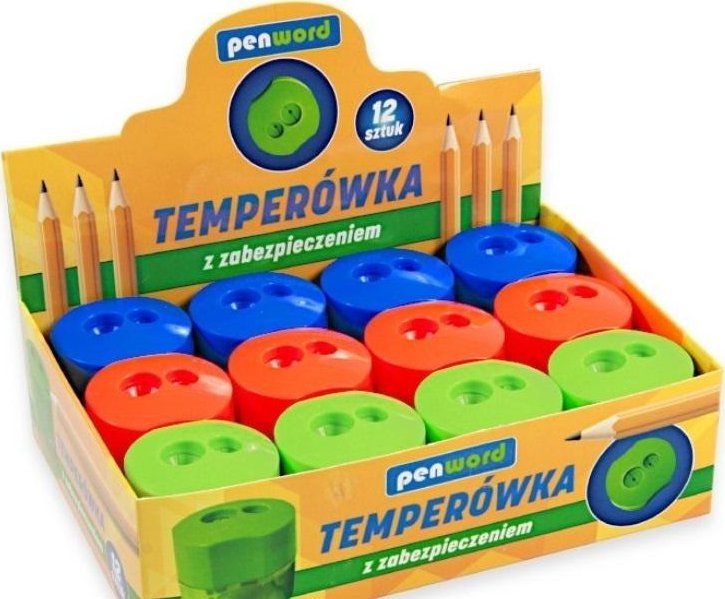 Temperówka podwójna z pojemnikiem (12szt)