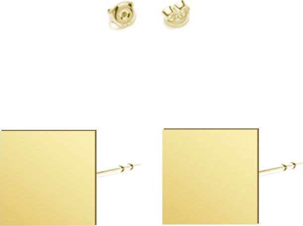 Radziszewska Jewellery Kolczyki Pozłacane z Kwadratami blaszka