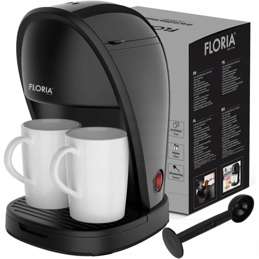 Floria ZLN9297 Coffee machine with 2 cups set 025L 450W