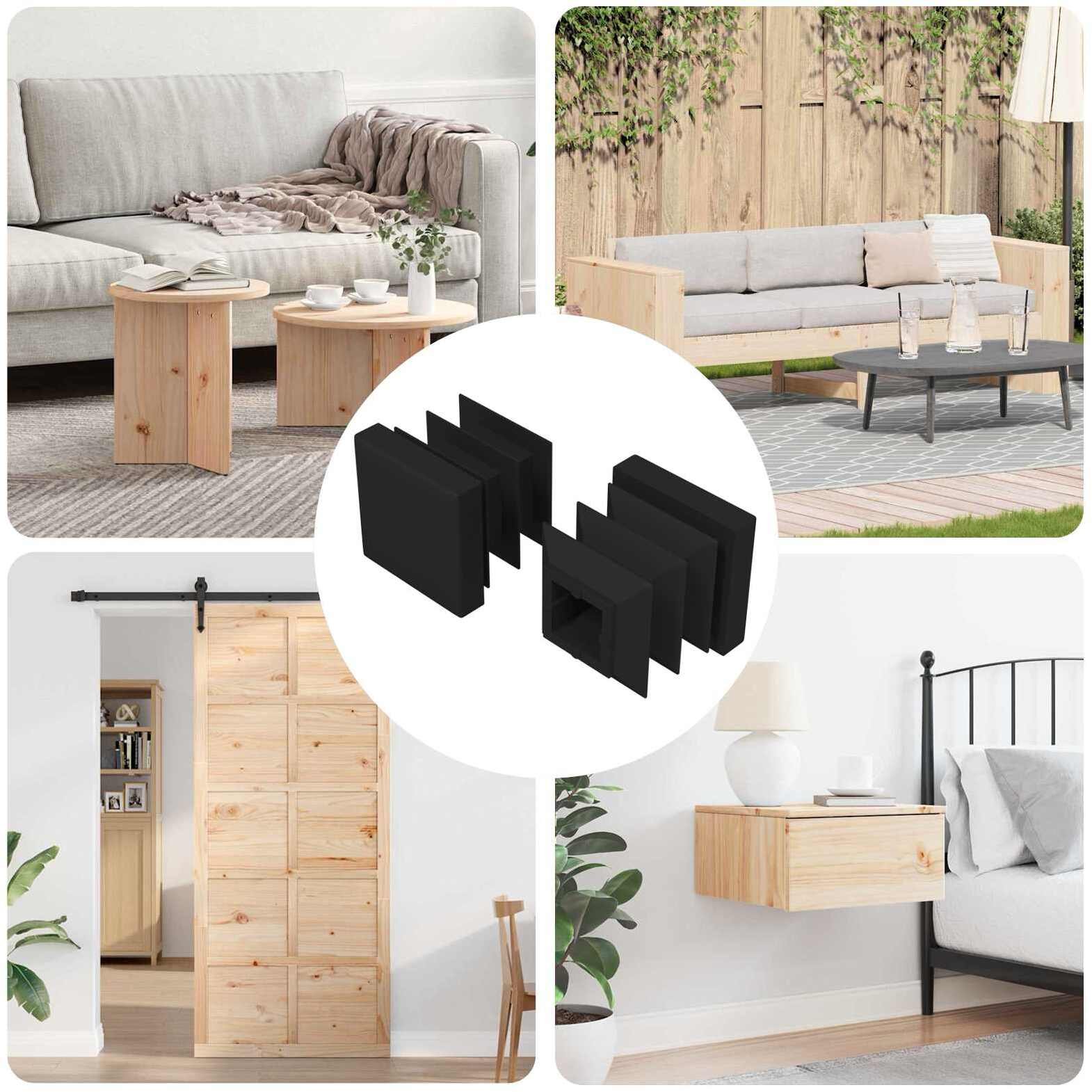 vidaXL Zaślepki Końcowe 2 pcs Czarny 15 x 15 x 15 mm PP