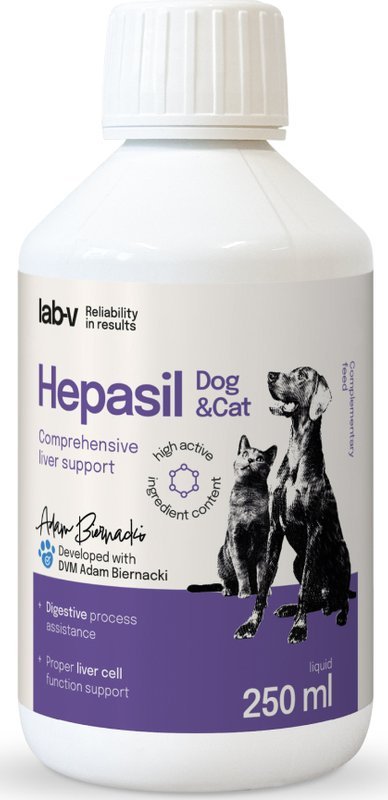 Lab-v Hepasil Dog & Cat preparat na poprawę funkcjonowania wątroby dla psa i kota 250 ml